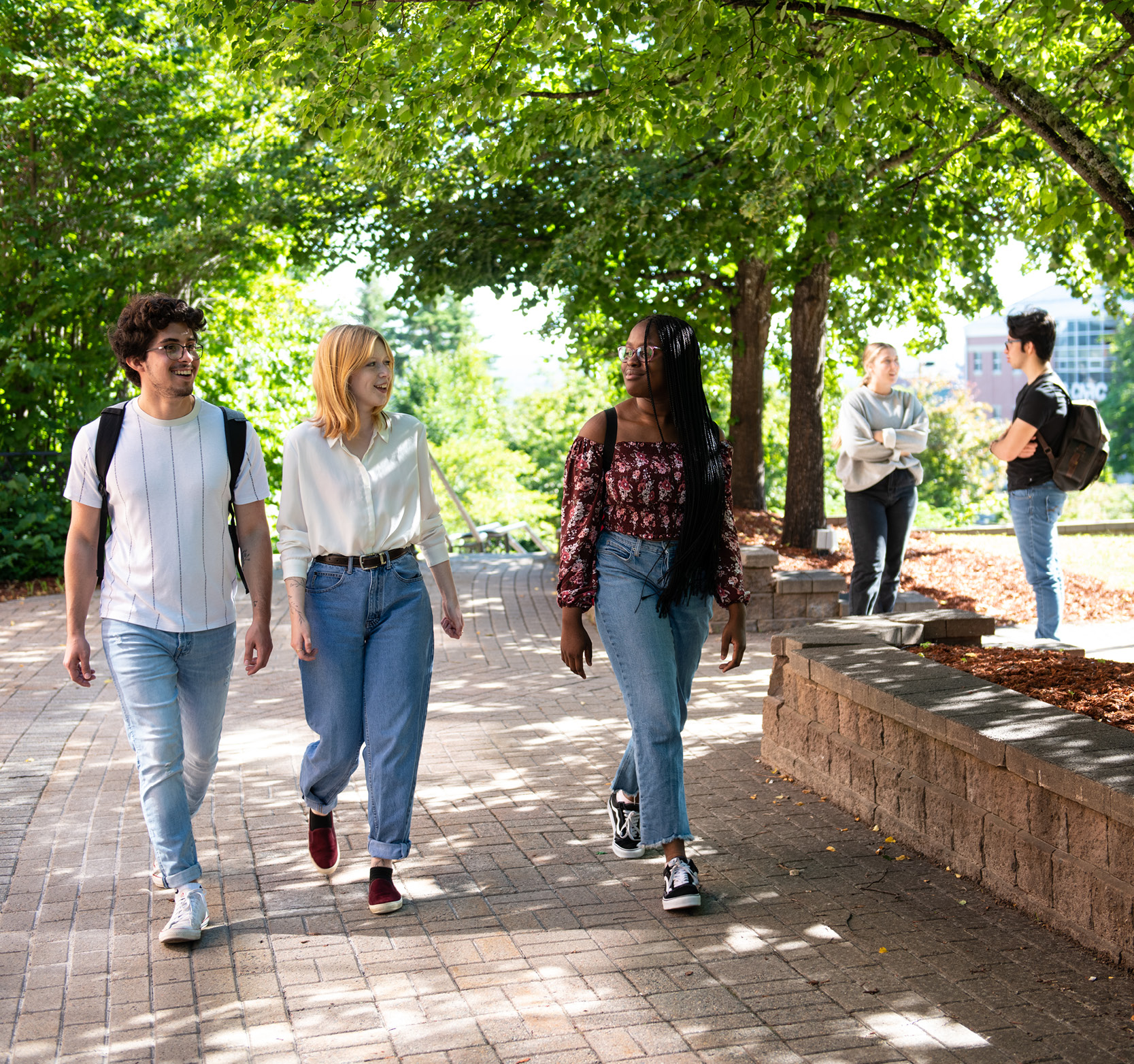 Students walking on campus