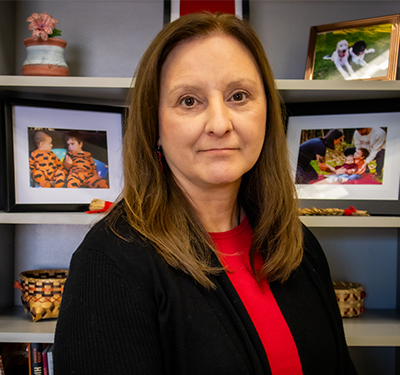 Headshot of Sonja Perley in her office