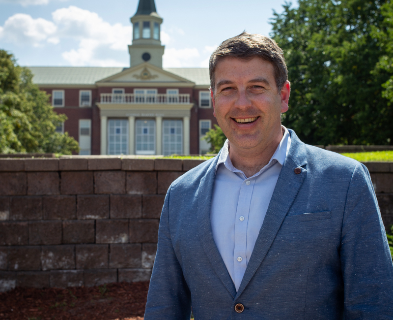 A photo of Ryan Sullivan on the STU campus