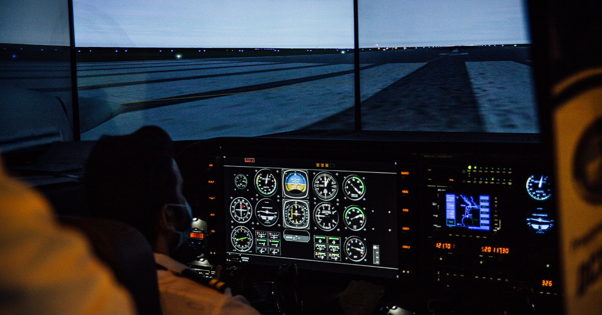 picture of cockpit in flight