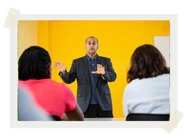 Dr. Shaun Narine teaching in a classroom