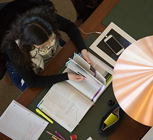 Student studying