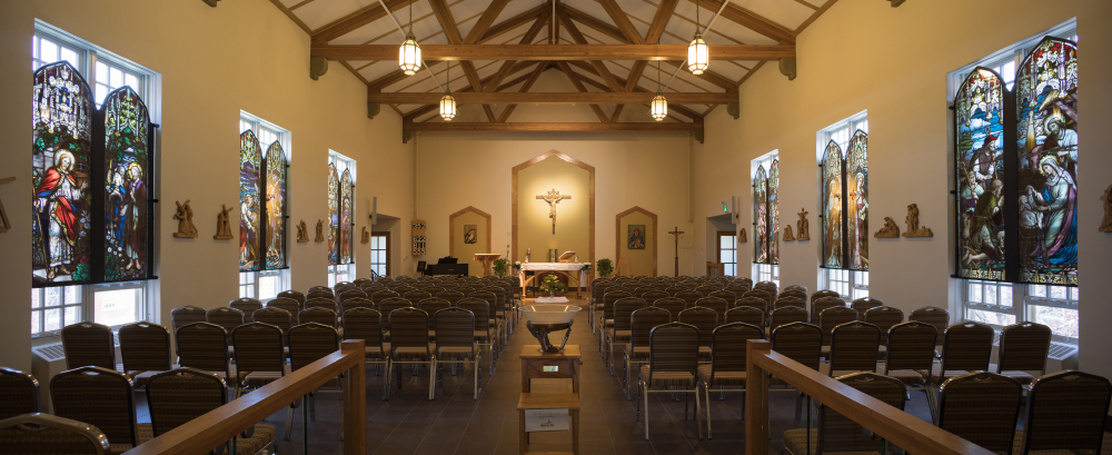 Wide angle of chapel windows