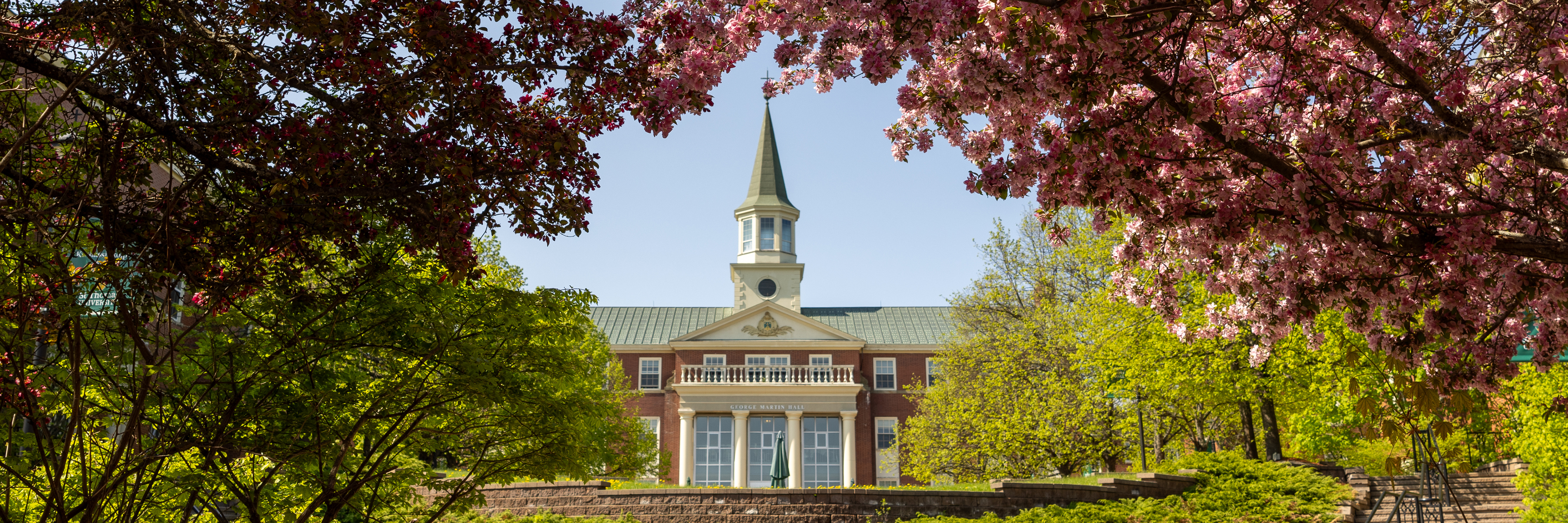 GMH surrounded by cherry blossoms