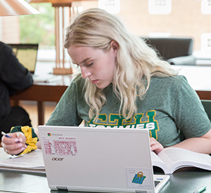 student in study hall