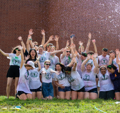 Students celebrating welcome week