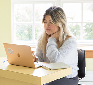 student on laptop